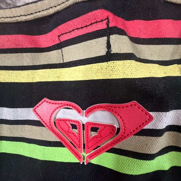 Roxy Y2K Striped & Polka Dot Tote Bag – Retro Surf Style vintage school bag - Picture 2 of 6